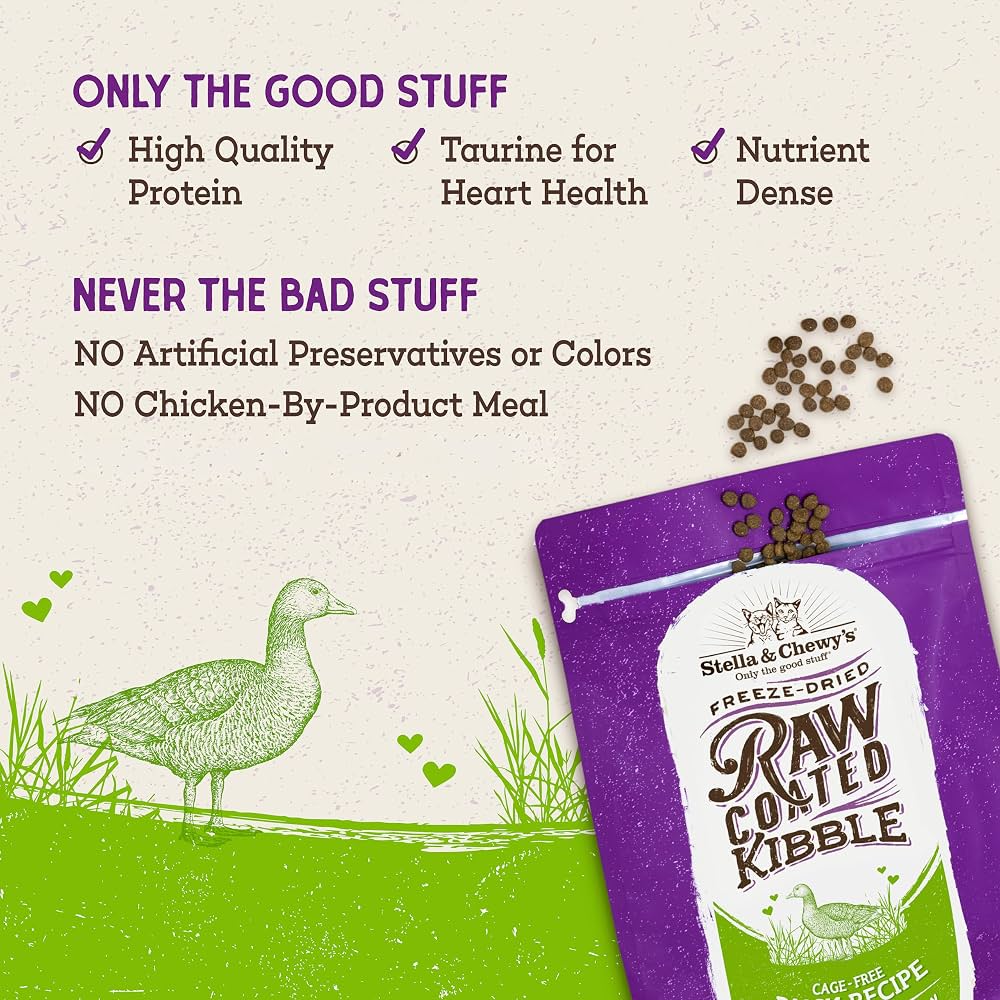 Stella & Chewy’s Baked Kibble for Cats Raw Coated Cage Free Duck Recipe 5 lb