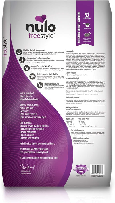 Nulo FreeStyle Adult Cat Hairball Management Turkey & Cod 5LB Bag