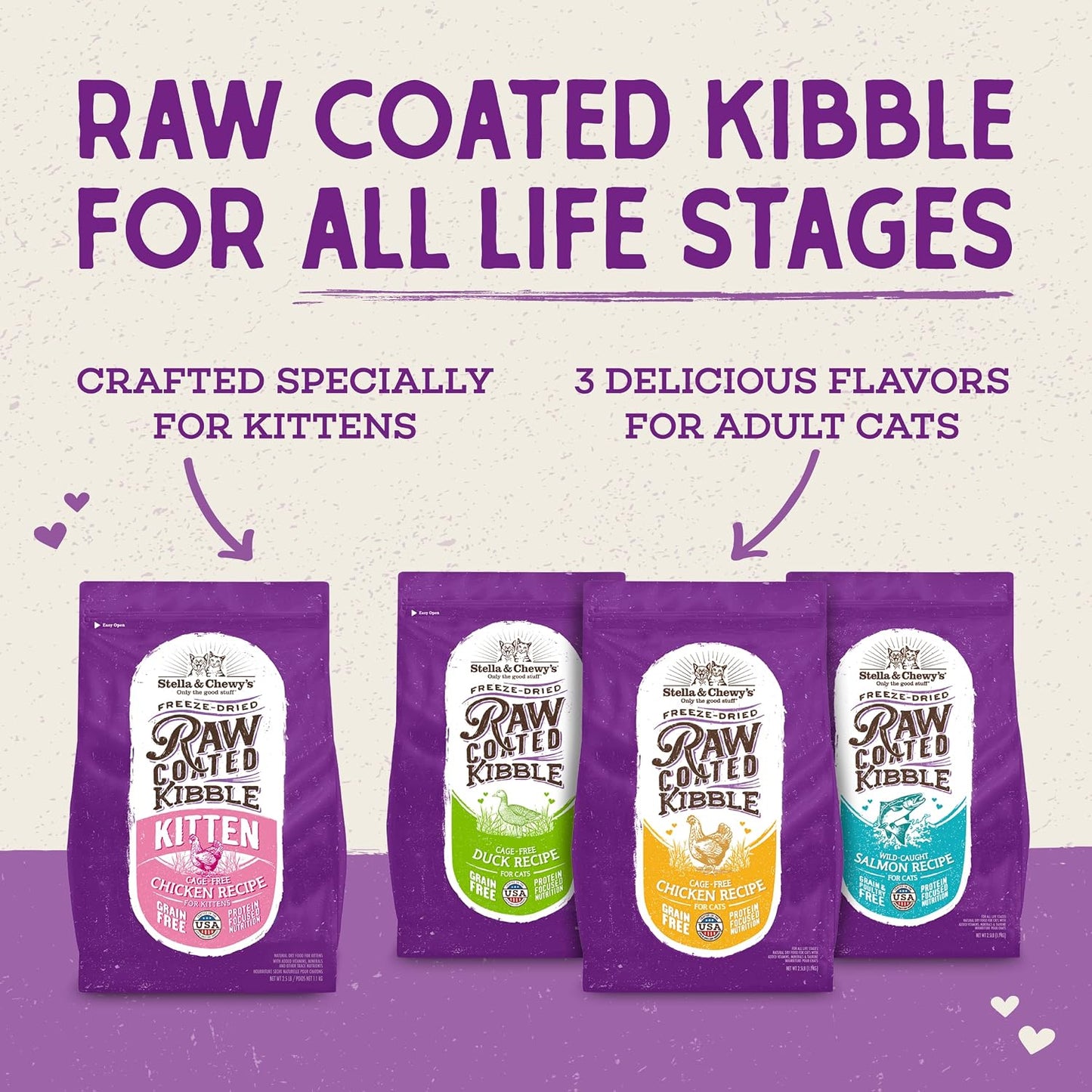 Stella & Chewy's Raw Coated Premium Kibble Cat Kitten Food 2.5 lb
