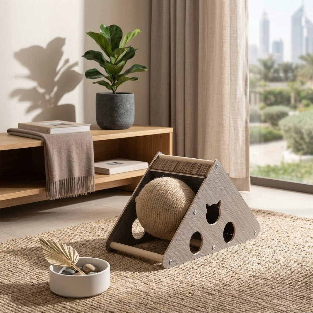 Cozy Paws Cat Scrather With Sisal Ball and Scratch Board