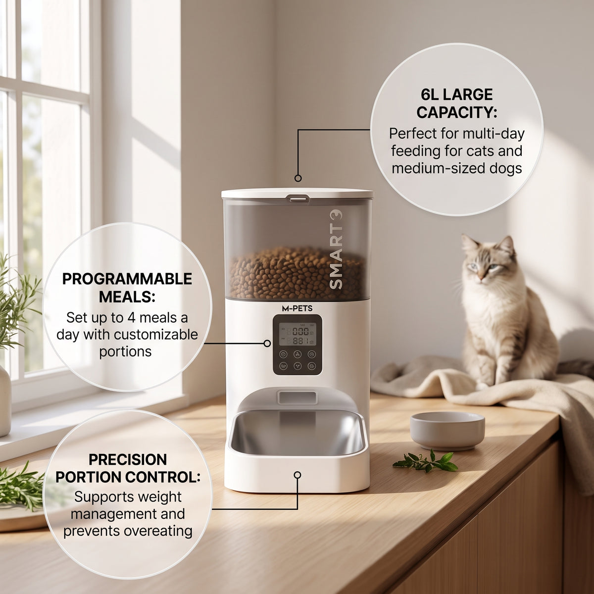 M-PETS Smarto Automatic Food dispenser