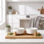 M-PETS OPERA Ceramic Bowls with Bamboo Stand White
