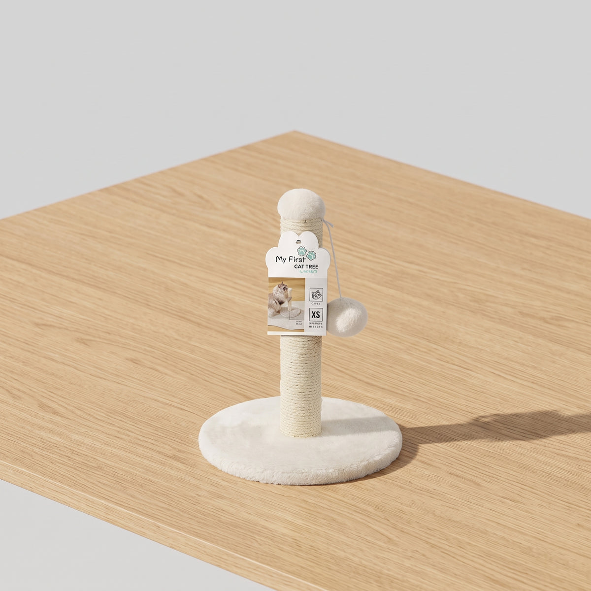 M-PETS My First Cat Tree Pompom White
