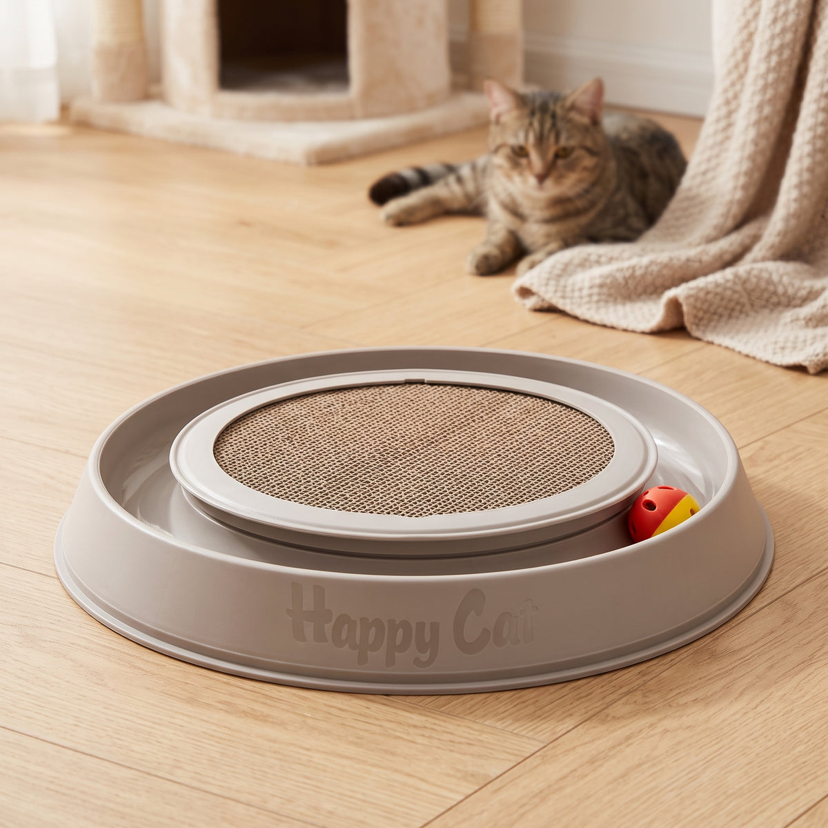 Georplast Happy Cat Cardboard Scratcher + Toy