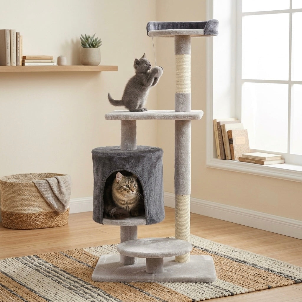 Cozy Paws Cat Tower Grey