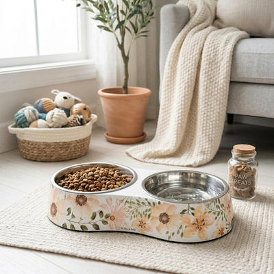 Cozy Paws Double Melamine Bowl